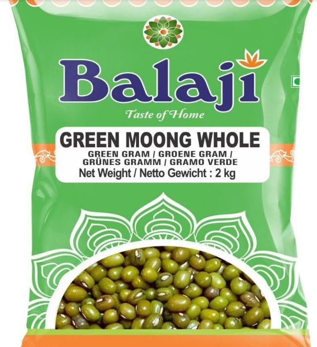 Balaji Green Mung Whole 2kg